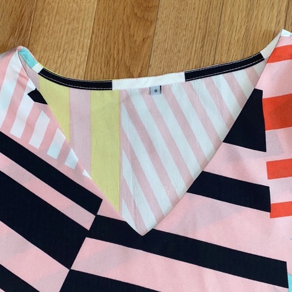 Amoretu Women Summer Tunic V Neck Loose Flowy Swing Shift Dress Flounce - Picture 5 of 12